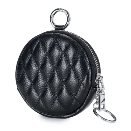 UNITYPUREMAX™ Diamond Stitch Real Leather Coin Purse – Mini Zipper Wallet & Key Organizer 1