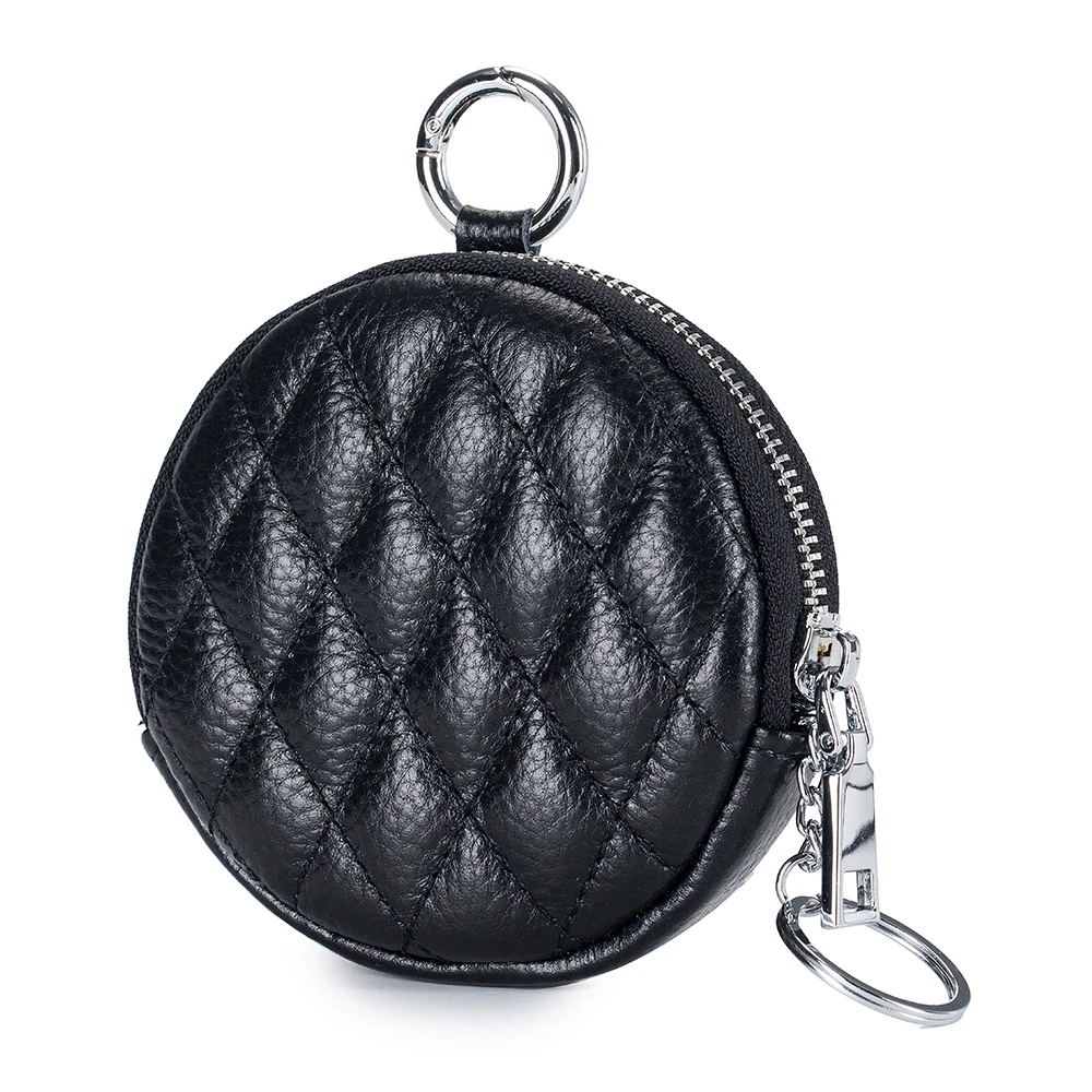 UNITYPUREMAX™ Diamond Stitch Real Leather Coin Purse – Mini Zipper Wallet & Key Organizer 1