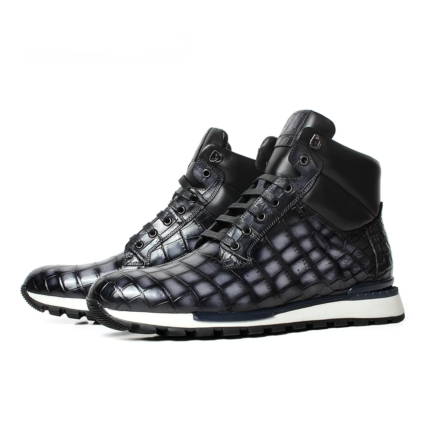 UNITYPUREMAX™ Crocodile Leather Casual Dress Boots – Handmade Luxury Breathable Shoes for Men