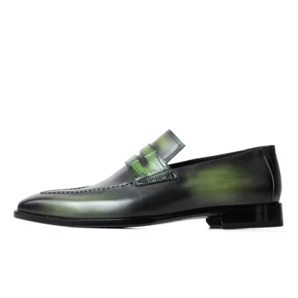 UNITYPUREMAX™ Crocodile Genuine Leather Loafers for Men – Hand-Stitched Luxury Slip-On Dress Shoes