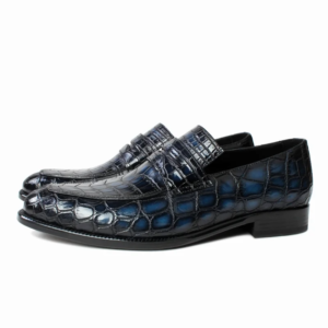 UNITYPUREMAX™ Crocodile Genuine Leather Loafers for Men - Luxury Hand-Stitched Slip-On Dress Shoes