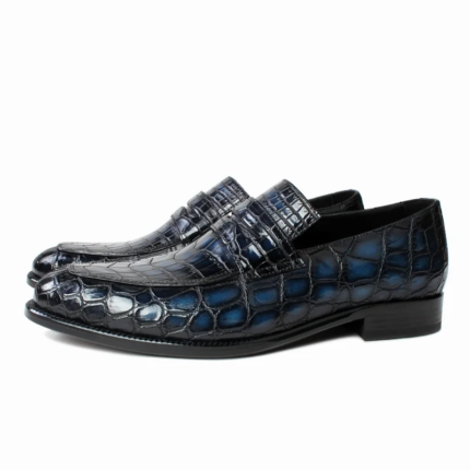UNITYPUREMAX™ Crocodile Genuine Leather Loafers for Men - Luxury Hand-Stitched Slip-On Dress Shoes