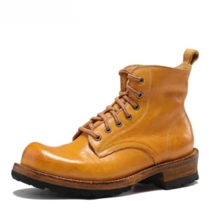 UNITYPUREMAX™ Hand-Sewn Genuine Leather Retro Ankle Boots – Non-Slip Outdoor Work & Motorcycle Boots 1