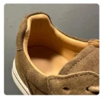 UNITYPUREMAX™ Lambskin German Army Trainers – Suede Chunky Sole White Sneakers for Men 4