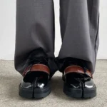 UNITYPUREMAX™ Split-Toe Tabi Leather Loafers – Detachable Buckle Shiny Leather Statement Shoes for Men