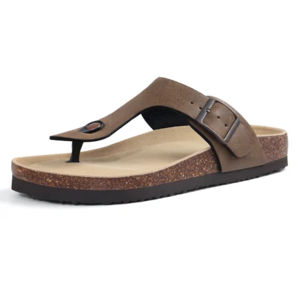 UNITYPUREMAX™ Women’s Cork Footbed Leather Mule Sandals – Arch Support Summer Slides 2
