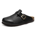 UNITYPUREMAX™ Unisex Cork Leather Closed-Toe Slippers – Adjustable Buckle Comfort Footbed Backless Slides 7