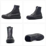 UNITYPUREMAX™ Double Zipper Leather Chelsea Boots – Handmade Platform Retro Ankle Boots for Men 7