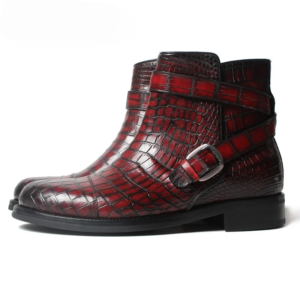 UNITYPUREMAX™ Crocodile Leather Chelsea Boots for Men – Handmade Genuine Leather Ankle Boots