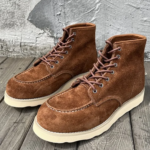 Men's Handmade Cow Suede Moc-Toe Work Boots | Platform Rubber Sole | UNITYPUREMAX™