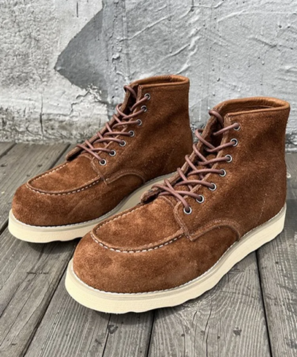 Men's Handmade Cow Suede Moc-Toe Work Boots | Platform Rubber Sole | UNITYPUREMAX™