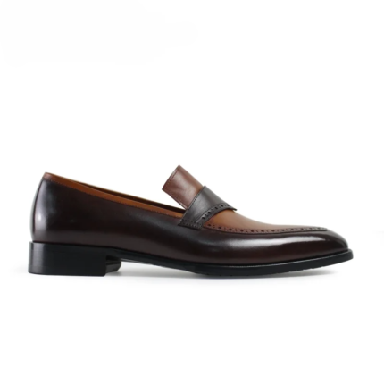 UNITYPUREMAX™ Handmade Leather Loafers for Men – Striped Slip-On Party Shoes