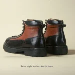 UNITYPUREMAX™ Amekaji Leather Work Boots – Handmade Retro Motorcycle Combat Boots 4