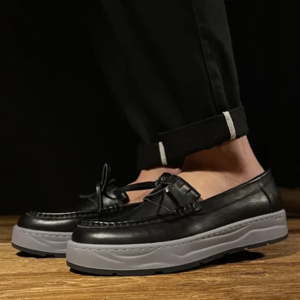 UNITYPUREMAX™ Genuine Leather Slip-On Loafers – Thick Sole Casual Business Shoes for Men 2