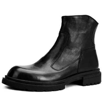 UNITYPUREMAX™ Handmade Leather Chelsea Boots – Thick Sole High-Top Zipper Ankle Boots 2