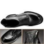 UNITYPUREMAX™ Handmade Leather Chelsea Boots – Thick Sole High-Top Zipper Ankle Boots 4