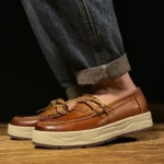 UNITYPUREMAX™ Genuine Leather Slip-On Loafers – Thick Sole Casual Business Shoes for Men 3