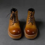 UNITYPUREMAX™ British Style Retro Genuine Brown Leather Ankle Boots – Thick-Sole Outdoor Work & Desert Boots