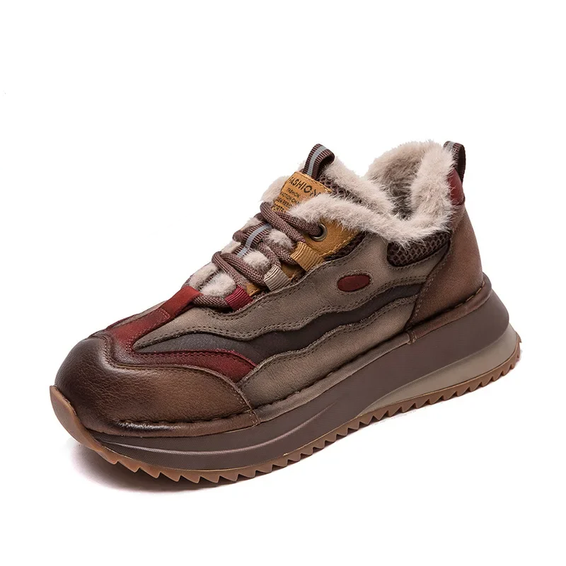 UrbanStride™ Women’s Cow Suede Chunky Sneakers – 4cm Ankle Platform Boots - Image 11