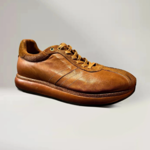 UNITYPUREMAX™ Vintage Distressed Horsehide Sneakers | Retro German Army Trainers | Hand-Rubbed Chunky Sole Lace-Up Casual Shoes