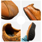 UNITYPUREMAX™ Vintage Distressed Horsehide Sneakers | Retro German Army Trainers | Hand-Rubbed Chunky Sole Lace-Up Casual Shoes 4