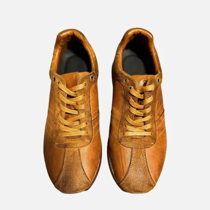 UNITYPUREMAX™ Vintage Distressed Horsehide Sneakers | Retro German Army Trainers | Hand-Rubbed Chunky Sole Lace-Up Casual Shoes 2