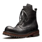 UNITYPUREMAX™ Handmade Cow Leather Motorcycle Boots – Waterproof Thick Sole British Style Ankle Boots for Men 5