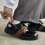 UNITYPUREMAX™ Split-Toe Tabi Leather Loafers – Detachable Buckle Shiny Leather Statement Shoes for Men