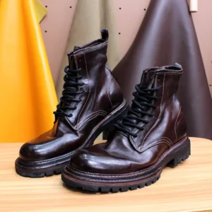 UNITYPUREMAX™ Goodyear Handmade Horse Leather Boots – Custom Lace-Up Winter High-End Boots 1
