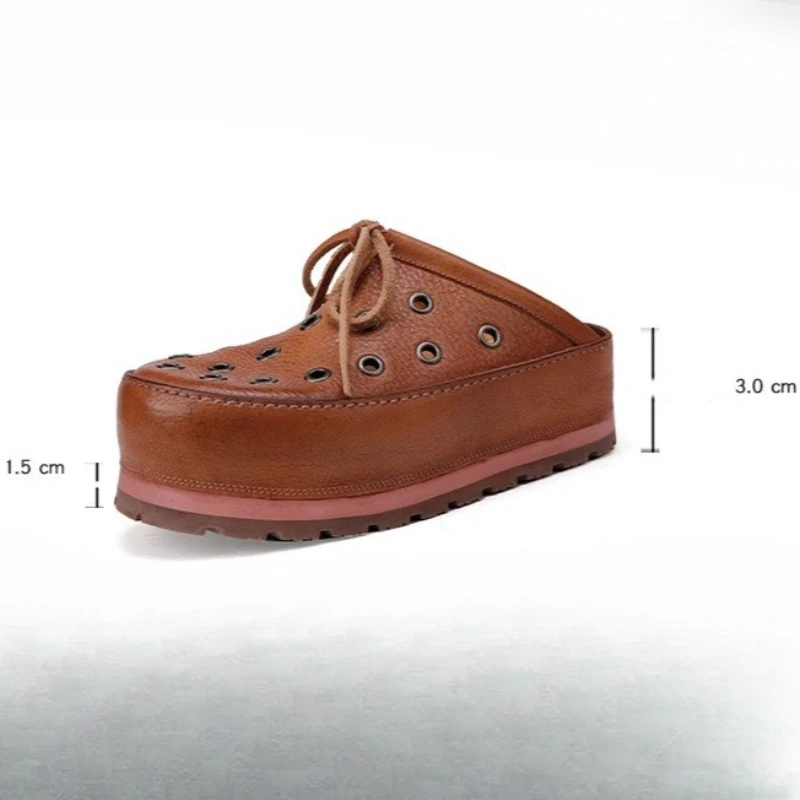 UNITYPUREMAX™ Genuine Leather Mary Jane Platform Wedge Flats – Minimalist Hidden Heel Comfort Shoes for Women 2