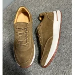 UNITYPUREMAX™ Lambskin German Army Trainers – Suede Chunky Sole White Sneakers for Men 5