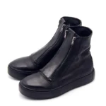 UNITYPUREMAX™ Double Zipper Leather Chelsea Boots – Handmade Platform Retro Ankle Boots for Men 1
