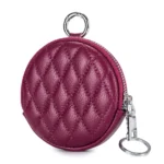 UNITYPUREMAX™ Diamond Stitch Real Leather Coin Purse – Mini Zipper Wallet & Key Organizer 5