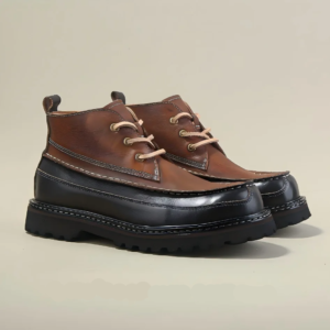 UNITYPUREMAX™ Genuine Leather High-Top Work Boots – Chunky Anti-Slip Sole Rugged Casual Boots for Men