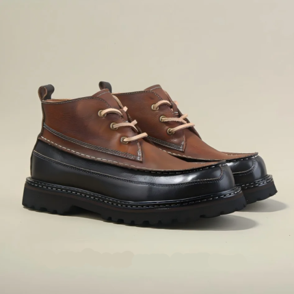 UNITYPUREMAX™ Genuine Leather High-Top Work Boots – Chunky Anti-Slip Sole Rugged Casual Boots for Men