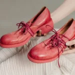 UNITYPUREMAX™ Handmade Horsehide Leather Pumps – Retro British Square Heel Lace-Up Shoes 4