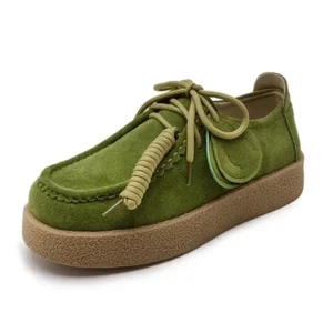 UNITYPUREMAX™ Women’s Suede Platform Lace-Up Loafers – British Style Classic Casual Shoes 6