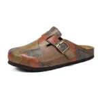 UNITYPUREMAX™ Unisex Cork Leather Closed-Toe Slippers – Adjustable Buckle Comfort Footbed Backless Slides 6