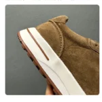 UNITYPUREMAX™ Lambskin German Army Trainers – Suede Chunky Sole White Sneakers for Men 3