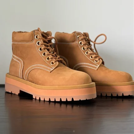 UNITYPUREMAX™ Nordic Minimalist Khaki Cow Leather Winter Snow Boots for Women 1
