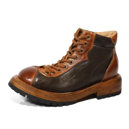 UNITYPUREMAX™ Handmade Two-Tone Genuine Men's Leather Work Boots | Commuter Hiking Ankle Boots 2