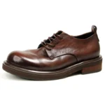 Men's Handmade Genuine Leather Derby Shoes | Retro Burnished Formal Casual | UNITYPUREMAX™ 1