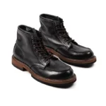 Men's Handmade Genuine Leather Motorcycle Ankle Boots | Retro Moc-Toe Lace-Up | UNITYPUREMAX™ 3