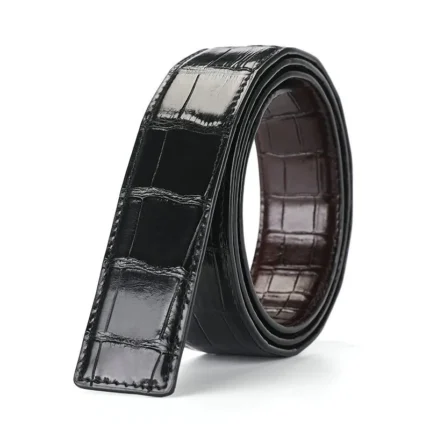 UNITYPUREMAX™ Authentic Double-Sided Crocodile Belly Skin Designer Belt for Men 1