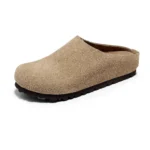 Women's Genuine Cow Suede Slip-On Clogs | Cork Arch Support Footbed Mules | UNITYPUREMAX™ 3
