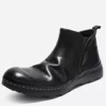 Pure Hand-Sewn Washed Men's Horseskin Chelsea Boots – British Retro Goodyear Thick Soled Short Boots