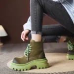 UNITYPUREMAX™ Women's Handmade Cow Suede Platform Wedge Ankle Booties | Ethnic Style 3