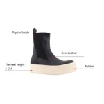 Women's Handmade Platform Chelsea Boots | Chunky Sole Genuine Leather Mid-Calf | UNITYPUREMAX™ 4