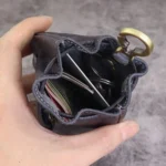 Retro Genuine Cowhide Leather Drawstring Coin Purse | Key & Card Organiser | UNITYPUREMAX™ 4