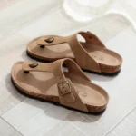 CorkEase™ Women’s Leather Summer Cork Sandals – Outdoor Pull-On Flip Flop Slippers for Beach & Everyday Wear 3